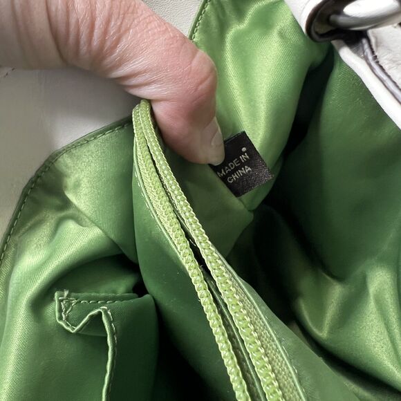 Coach Studded Carryall Applique Gray Leather Shoulder Handbag Off White F16273 - Picture 10 of 15